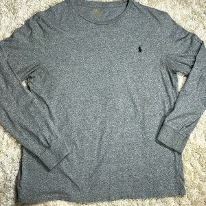 POLO Ralph Lauren Long Sleeve Shirt 100% Cotton, Gray, Size Large